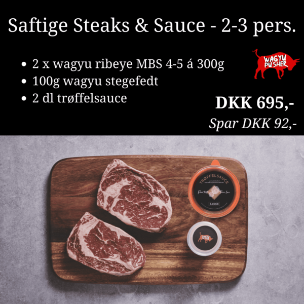 Saftige Steaks & Sauce - 2-3 pers.