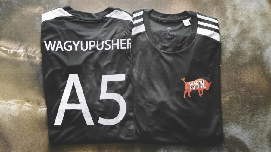 WagyuPusher Fodboldtrøje sort med tryk